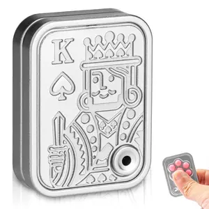 EDC Poker Push Fidget Toys Fidget Slider Cat Claw Push Card Sensory Toys for Anxiety ADHD Autism Cool Gadgets for Adults Teens Silver