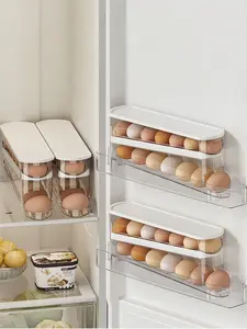 Slide-In Egg Holder for Refrigerator, Dual-Layer Anti-Fall Egg Tray, Space-Saving Organizer, Perfect for Kitchen Storage