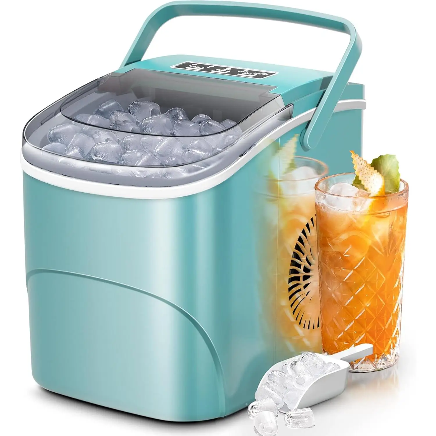 ZAFRO Ice Makers Countertop,26Lbs/24H,9 Cubes in 6 Mins,Portable Ice Maker Machine with Self-Cleaning,2 Sizes of Bullet Ice,Perfect for Home Kitchen(G