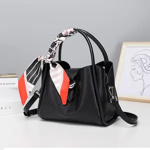 Vintage Style Handbag for Women Top Handle Bag with Shoulder Strap and Scarf Pu Tote Satchel Fashionable Crossbody Bag crossbody bag