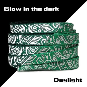Glow-Up Paisley Pattern Decorative Shoelaces, Luxury Vibe GLOW in the DARK Reflective ShoeLaces for Sneakers/Reflective Shoe Laces/ Fun shoelaces/ Shoe Accessories,Shoelaces Replacement, Cool Design for Nike, Converse and more brand Footwear Comfort