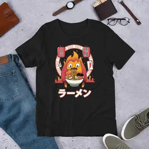 Howl’s Moving Castle Calcifer Ramen T-Shirt– Ghibli T-Shirt