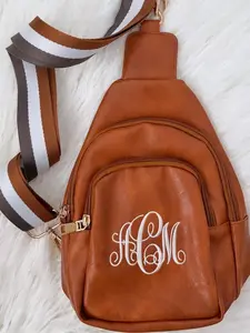 Personalized Sling Bag, Travel Purse Crossbody, Vegan Leather Bag, College Girl Gifts, Sling Purse With Guitar Strap, Trendy Chest bag Women