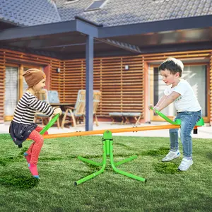 360° Swivel Kids Spinning Seesaw - Outdoor Teeter Totter for Backyard, Heavy Duty Playground Equipment for Toddlers & Kids Active Play
