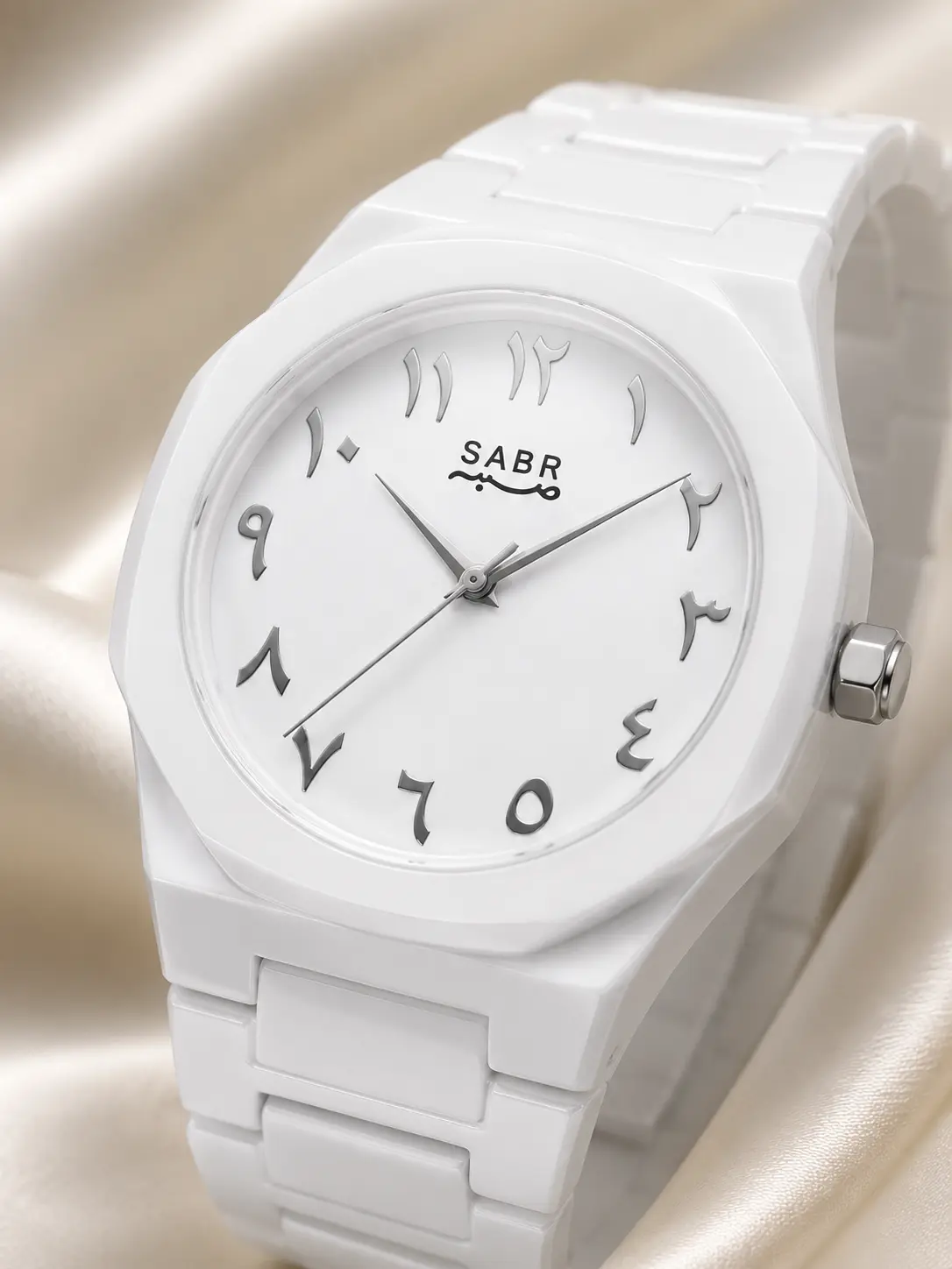 Men's Classic Business Watch with Arabic Numerals Polycarbonate Case Quartz Movement Fashion Sports Slim Waterproof Design White Face