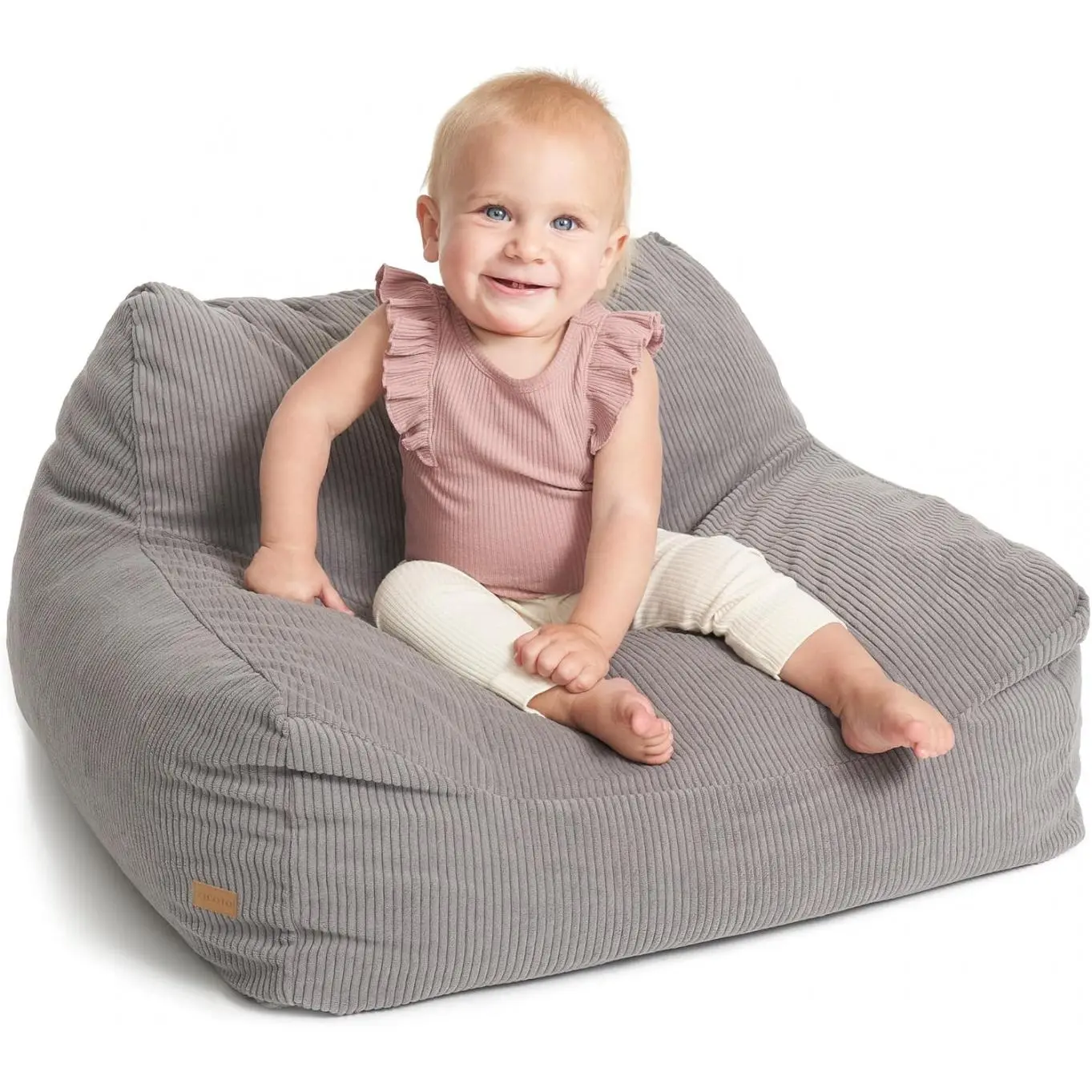 Soft Memory Foam Bean Bag Chair for Toddlers - Trendy Kids Chair and Baby Lounger for Nursery, Playroom, or Living Room Decor