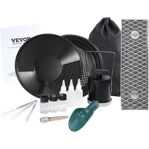 VEVOR Folding Aluminum Alloy Sluice Box, Compact 50 Sluice Boxes for Gold, Lightweight Gold Sluice Equipment, Portable Sluice Boxes w/Miner's Moss, River, Creek, Gold Panning, Prospecting, Dredging