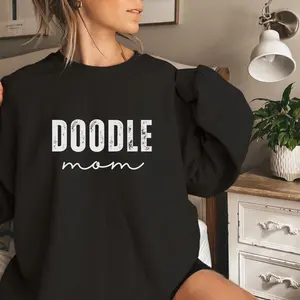 Doodle Mom Sweatshirt - Distressed Script Print Cozy Gift for Doodle Dog Moms