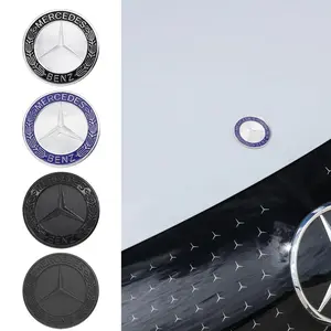 1Pcs 57mm Mercedes Benz Logo Car Front Hood Bonnet Emblem Badge Cover Decoration For Mercedes Benz AMG A C E S Class W203 W204 W212 W213 W205 W177 W247 W176 GLE CLS CLA CLG GLS Modification Accessories Car Stickers Car Decals