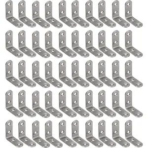 50 count Heavy Duty Stainless Steel Corner Braces L Shape Brackets 40x40x16mm,90  Joint Right Angle L Bracket for Furniture  Cabinets Shelves