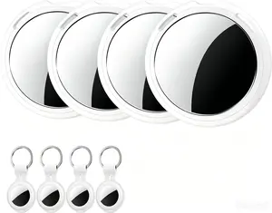 4 Pack MFi Certified Bluetooth Smart Tracker Tags Item Locator Compatible with Apple Find My iOS System Global Real Time Tracking Waterproof Key Finder for Luggage Wallet Backpack Pets Dogs Anti-Lost Location Tag Accessories,Magnetic