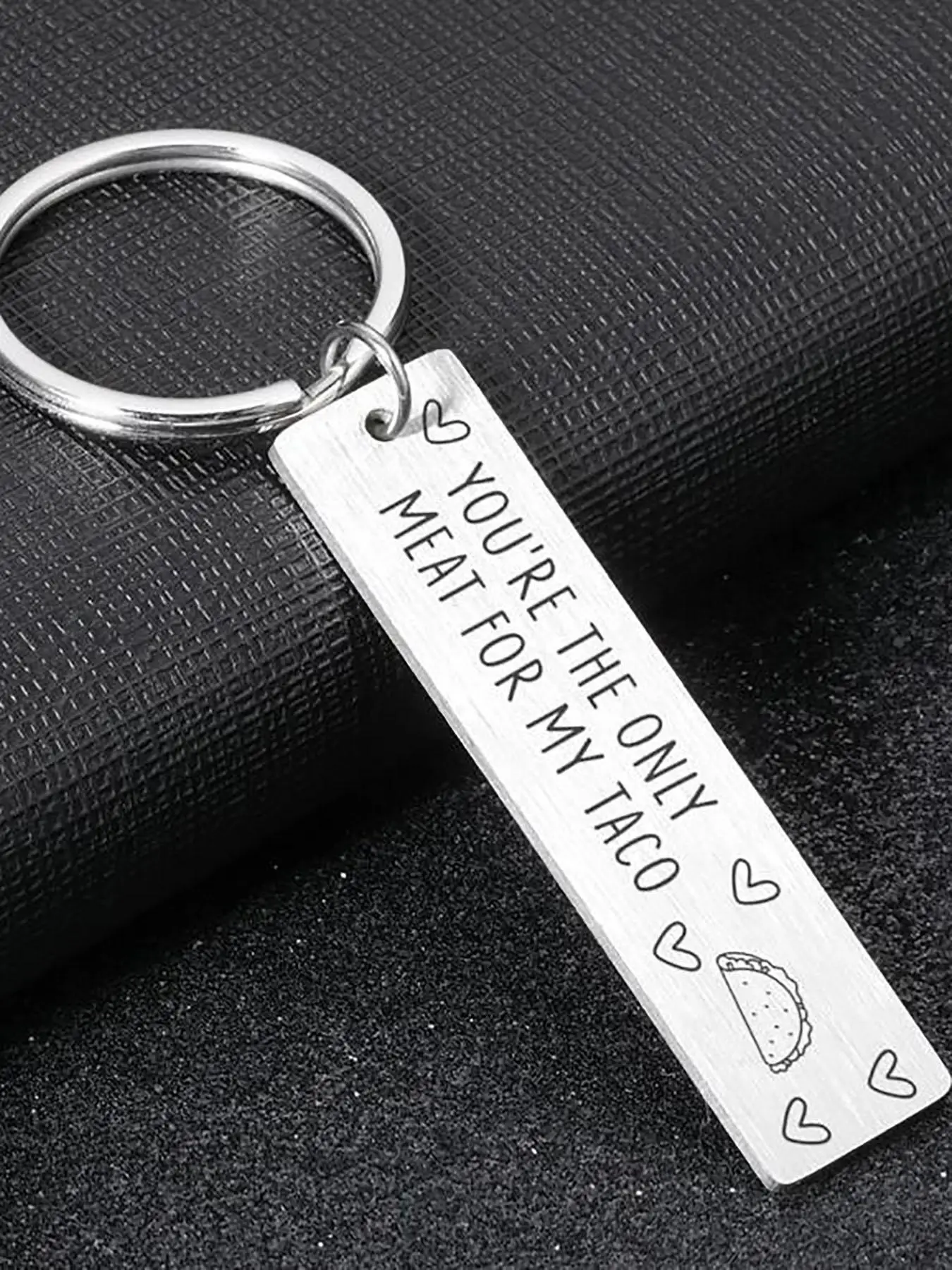 Fashion Letter Pattern Slogan Metal Cute Keychain for Girls, Square Shaped Stainless Steel Key Holder & Key Fob for Car Key, Kawaii Accessories As Gif