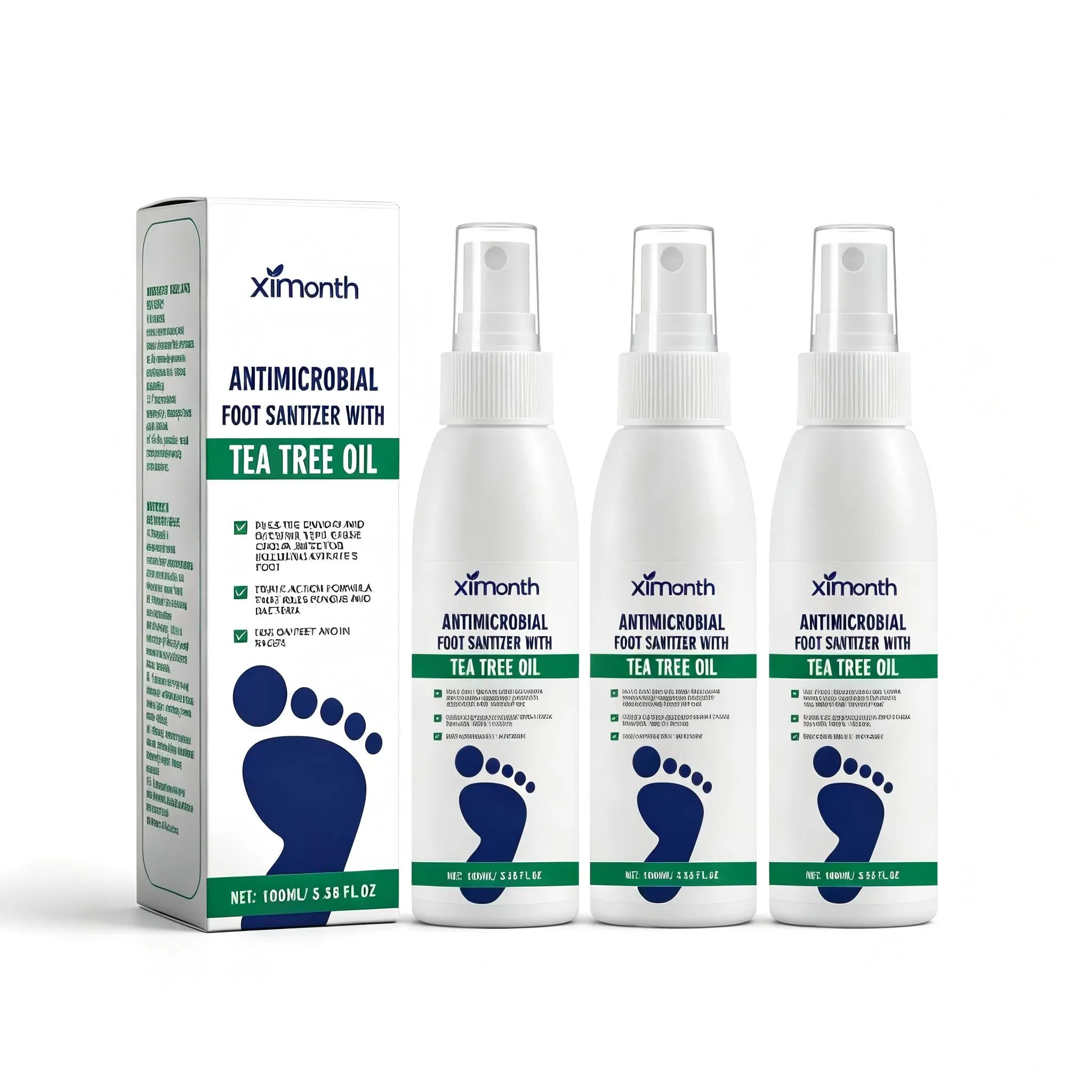 Tea Tree Oil Foot Spray - Plantar Moisturizing Deodorant for Odor Control & Dry Feet Care, Natural Foot Sanitizer with Antifungal Properties,Clear Foot Sanitizer Spray,for Foot & Shoe Freshness Moisturizer Moisture