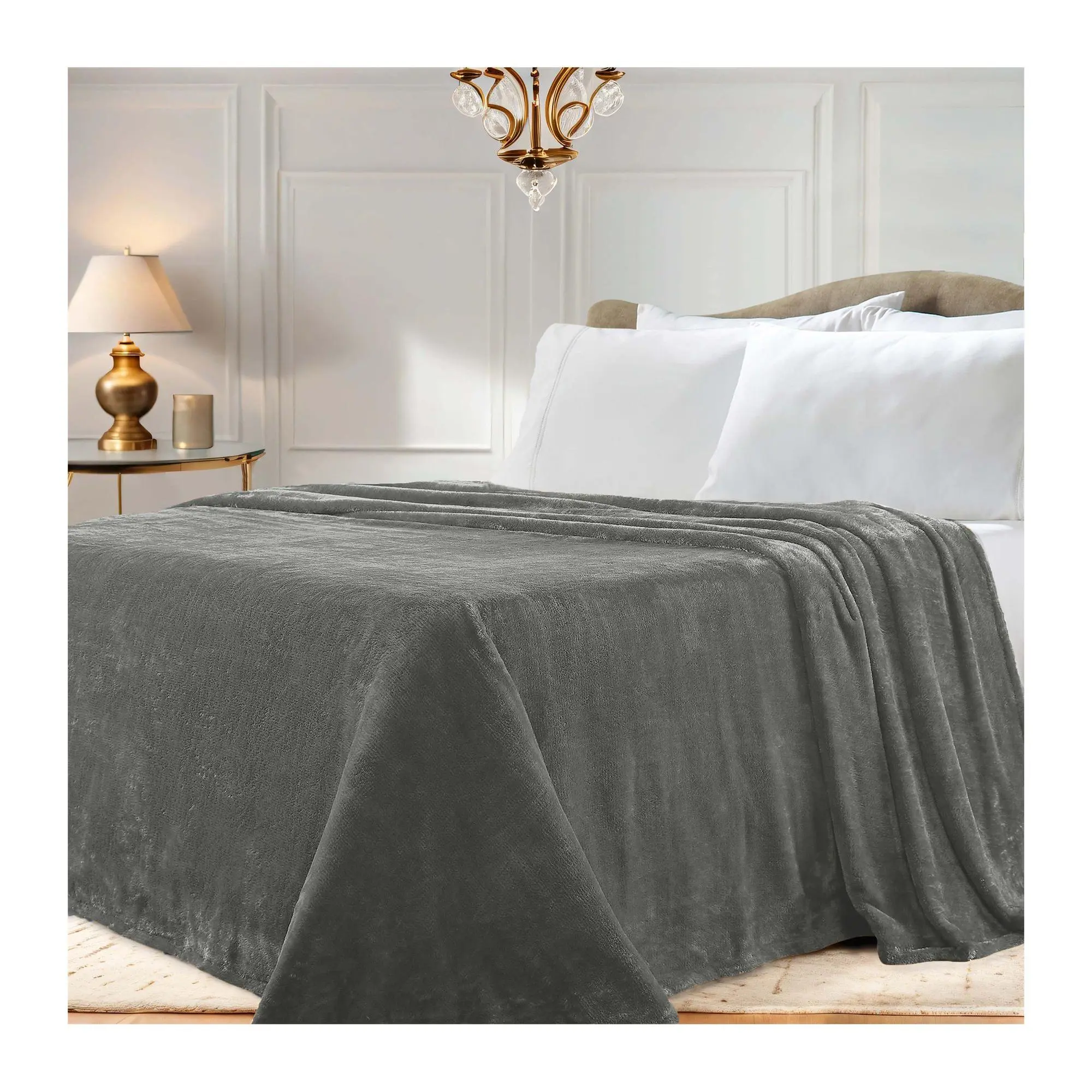 Superior Solid Fleece Medium Weight Fluffy SoftBlanket Twin