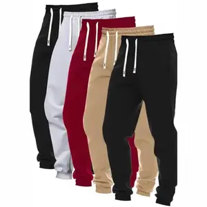5-Pack Men’s Solid Color Sweatpants, Polyester Knit Fabric, Regular Fit, Drawstring Waist, Casual Athletic Joggers with Pockets, Slight Stretch, (gift)