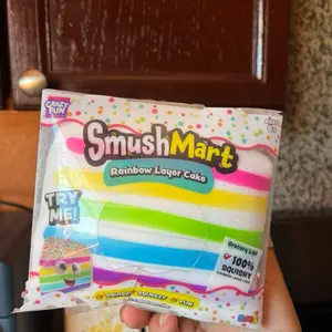 SmushMart Jumbo Rainbow Cake Squishy Stress Relief Toy