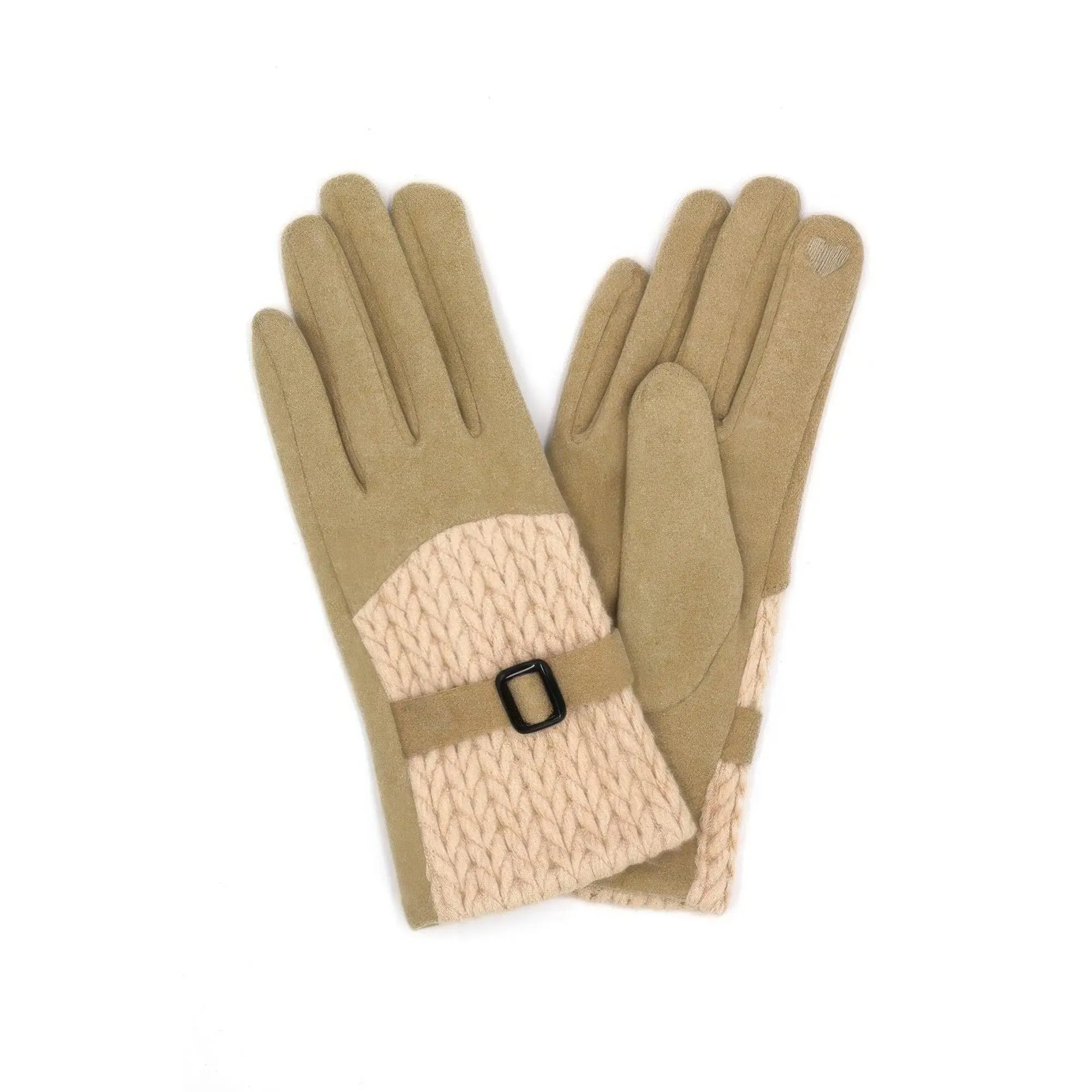 Cable And Band Detailed Smart Touch Gloves