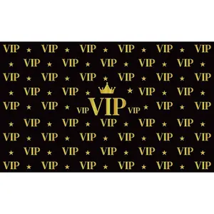 VIP Party Decorations 71 Inch VIP Banners Red Carpet Backdrop Background Movie Night Theme Background for Now Showing Theater Birthday VIP Party Supplies (Black VIP)