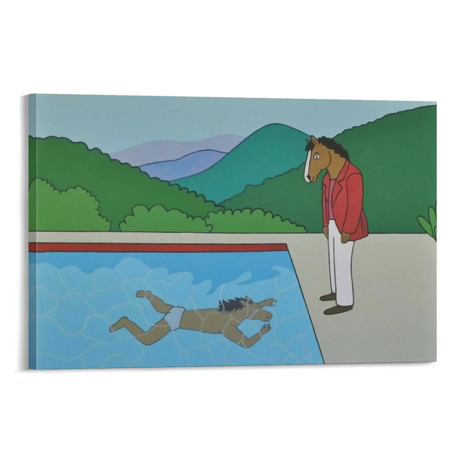 BoJack Horseman Funny Artistic Illustrations Abstract Poster Print - Customizable Canvas Wall Art, Inspo Funny Decor for Bedroom & Bar (Home Supplies, Home Decor)