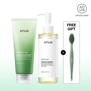 [Anua] 100M Viral Double Cleanser Duo | Pore Cleansing Oil & Gentle Exfoliating Cleanser | Korean Skincare Kit for Clear, Hydrated Skin Mild Heartleaf