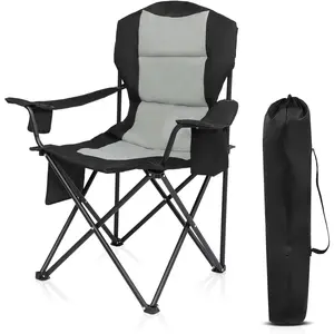 【Father's Day Gift】Outvita Versatile Outdoor Padded Camping Chair with Cooler, Cup Holder, and Side Pocket - Portable Folding Lawn Chair for Adults with 400lbs Support, Ideal for Camping, Fishing, and Beach Relaxation, Includes Carry Bag Summervibes
