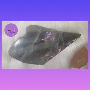 Rare Semi-Polished Purple Pink Flash Labradorite Slab