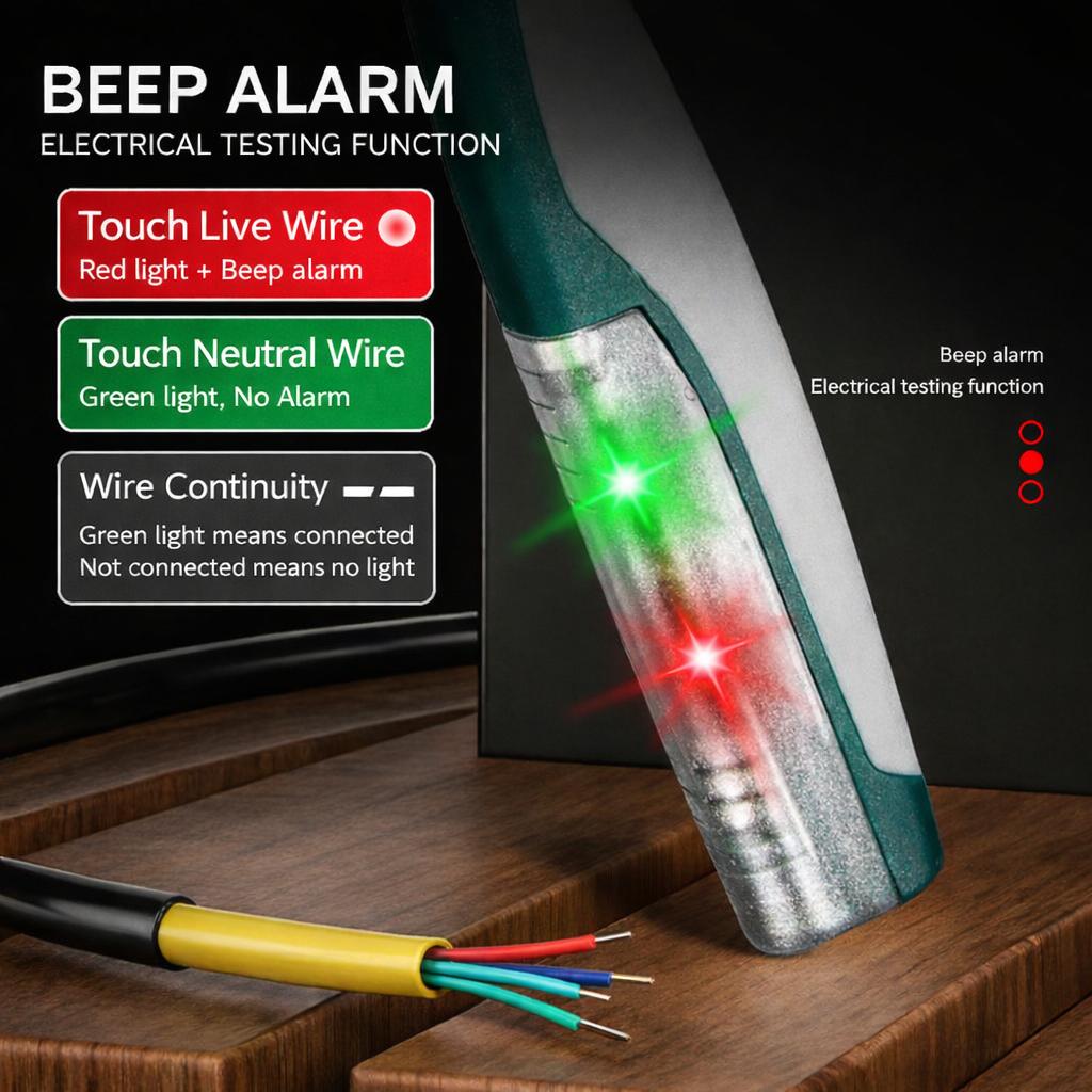 Stainless Steel 8-in-1 Wire Stripper Pliers with Voltage Test, Cable Cutting, Stripping, Crimping and Splitting Tool for Home, DIY and Electrical Work