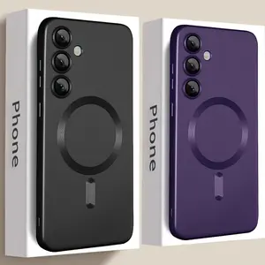 For Samsung 56 A36 A55 5G A35 5G A15 A26 A25 A16 A05S A05 phone case, soft matte magnetic case with camera lens protector