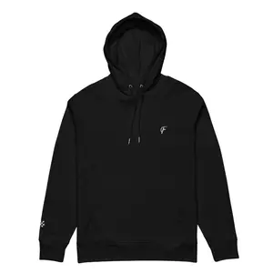 Finally Essential Organic Hoodie - Black Medium Size Eco-Friendly Premium Thick Hoodie with Kangaroo Pocket & Round Drawcords