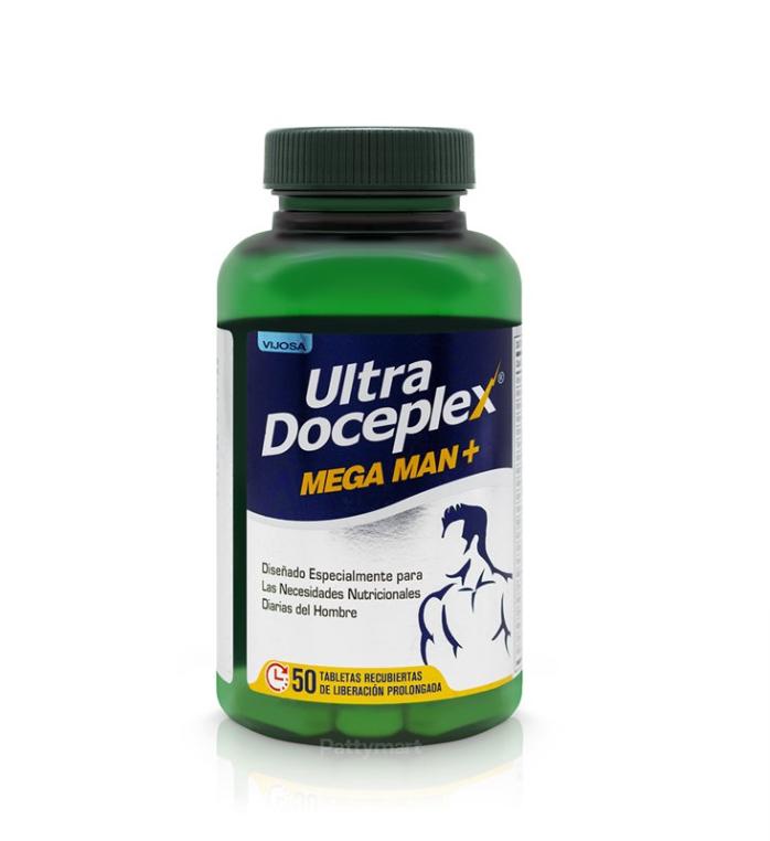 Ultra Doceplex Mega Man+ – 50 Prolonged-Release Tablets – Antioxidant Support, Energy Production, Stress Relief, and Daily Nutritional Support for Men Healthcare Fitness