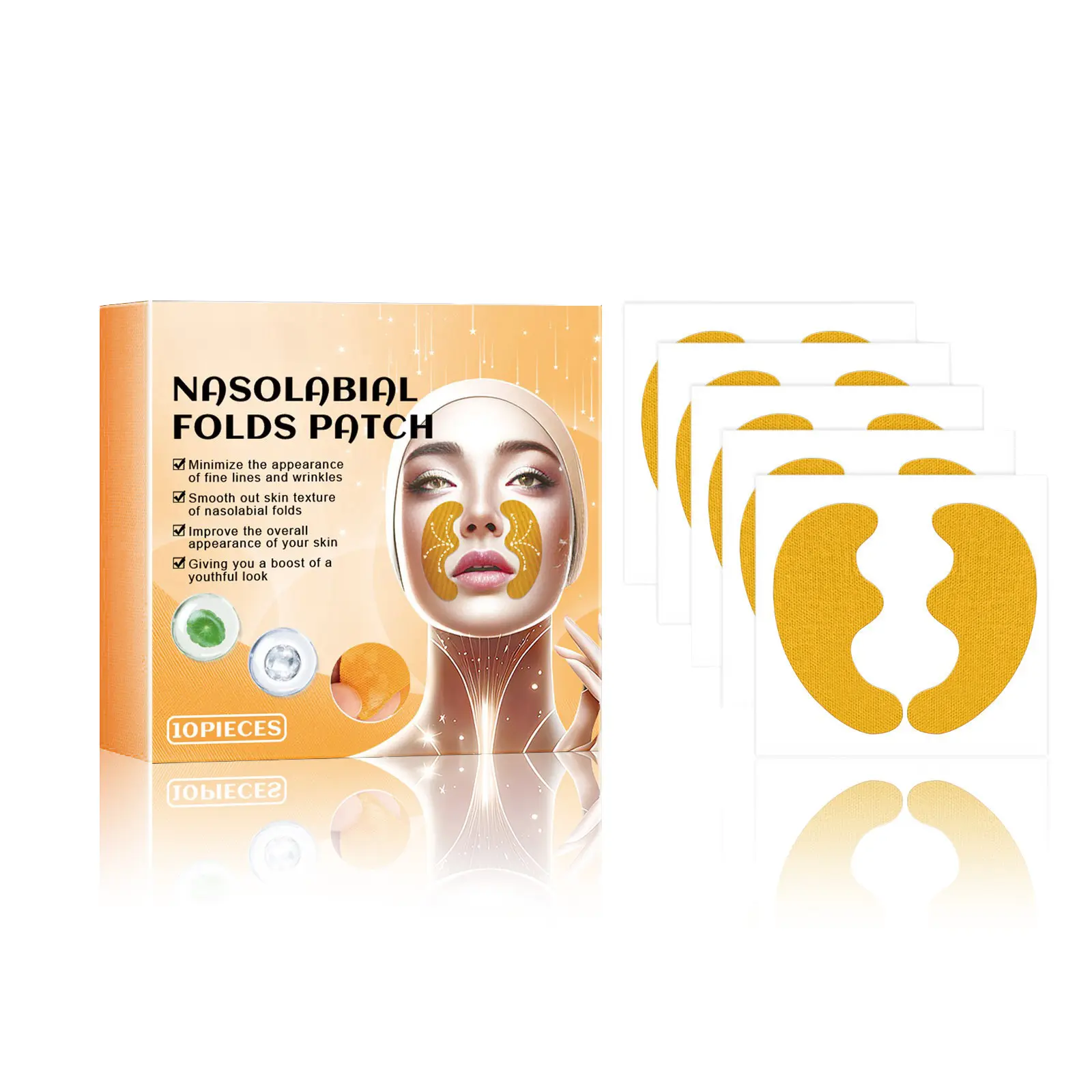 Nasolabial Fold Tightening Patch, Reduces Fine Lines, Lifts Tightens Facial Skin Moisturizing, Advanced Flawless Skin Barrier Fusion Patch