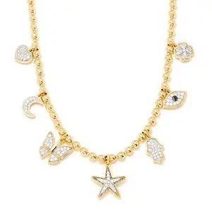 Rarities Gold-Plated White Zircon and Sapphire Charm Necklace