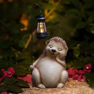 Solar Powered Hedgehog Garden Statues, 1 Count Lovely Hedgehog Design Garden Ornament, Outdoor Garden Decoration for Yard, Patio, Lawn, Pathway, Gifts for Moms