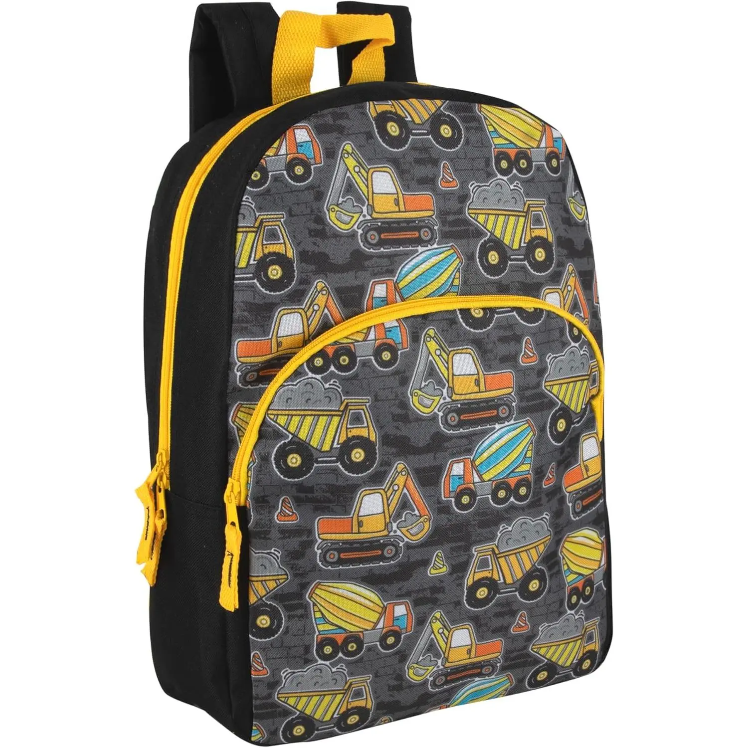 Trail maker 15 Inch Kids Backpacks for Boys & Girls | Preschool, Kindergarten, Elementary School Backpacks with Adjustable, Padded Straps (Tough Trucks)