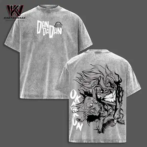 Okarun Dandadan Anime T-Shirt – Oversized Acid Wash Lightweight Cotton Vintage Graphic Tee Men Shirts Streetwear Manga Merch Casual Clothing Gift for Anime Fans
