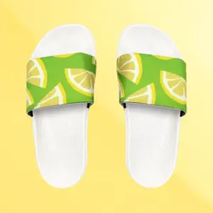 Lemon Slice Slide Sandals — Women's Removable-Strap Pool & Beach Slides
