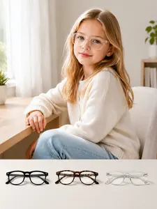 3Pcs Unisex Round Decor Eyeglasses, Assorted Frame Casual Fashion Glasses, Versatile Eyewear for Kids & Adults