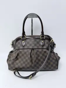 Pre-owned Louis Vuitton Canvas Shoulder Bags Damier Ebene Trevi PM 2 Way Satchel Bag Shoulder Handbag JA304LV