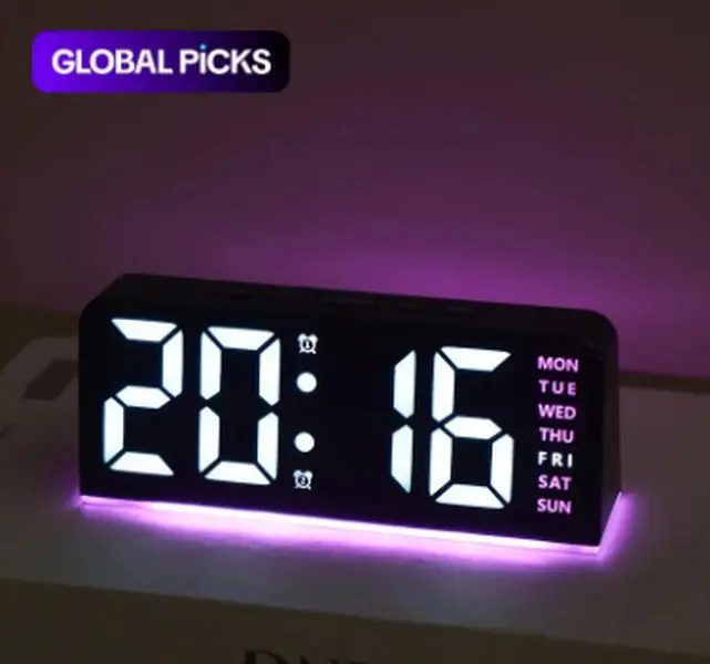 LED Digital Clock, Clock With Temperature, 1 Count Multifunctional Date and Temperature Display Desktop Electronic Clock, Digital Alarm Clocks, Decorative for Living Room, Bedroom and Office #GLOBAL PICKS