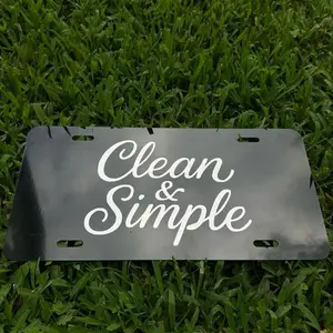 Clean and Simple Front License Plate 12x6 in - Simple Design for Your Needs