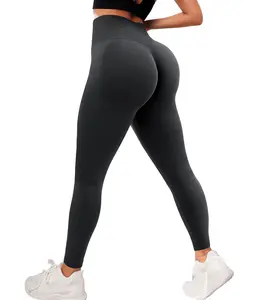 JGS1996 High Waisted Hidden Scrunch Butt Lifting Leggings for Women Tummy Control Yoga Pants Workout Seamless Gym Workout Tights solid color skinny pant