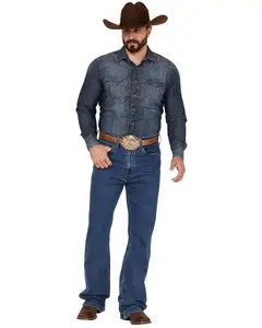 Blue Ranchwear Men's Buckaroo Medium Wash Stretch Regular Bootcut Jeans - Brsp22j96