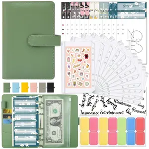 Cash Budget Planner Notebook A6 Zipper Bag, Macaron Colors, Includes Floral Budget Sheets + Stickers, Organizer Perfect for Financial Organization