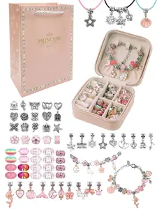 Handmade Jewelry Making Kit Beads Box Decorations for Kids Girls Arts Crafts Princess Toys Age 4-13 Birthday Christmas School Gifts Bead Assortment