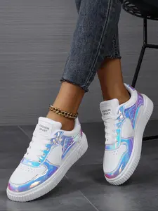 Women's Colorblock Lace Up Low Top, Casual Comfortable Breathable Sports Shoes, Female All-match Round Toe Shoes for Daily Wear, Colorblock Sneakers