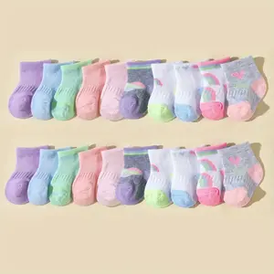 10 pairs of children's mid-tube socks, colorful children's socks, boys' socks, girls' socks, newborn gifts