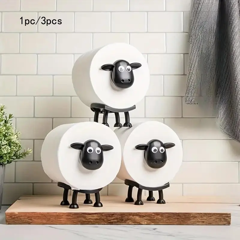 Cute Sheep Design Toilet Paper Holder, Funny Toilet Paper Holder Standing Bathroom Paper Towel Holder, Bathroom Decoration Supplies, Organiser, Bathroom Organizer Supplies, Bathroom Accessories