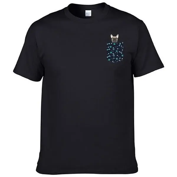 FRENCH BULLDOG PULL DOWN POCKET T-SHIRT