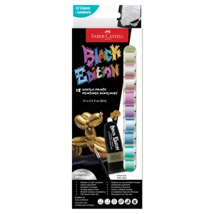 Black Edition 12Ct Acrylic Liquid Paint Tubes, Metallic - #FC14653T