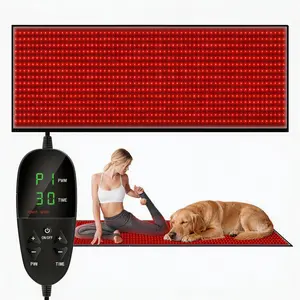 YUYISLE Red Light Therapy Mat for Body Pain Relief 945 LEDs 660nm 850nm Full Body Pad with Adjustable Brightness & Timer Ideal Easter Gift Electric Hand Exerciser Stroke Rehabilitation Portable Multi-Speed Heating AI Fat Scale